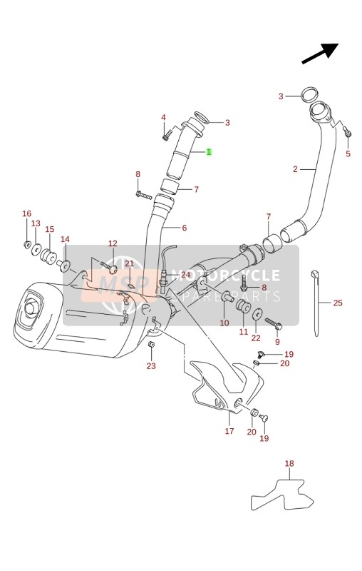 Suzuki DL650(A)(XA) V-STROM 2020 Geluiddemper voor een 2020 Suzuki DL650(A)(XA) V-STROM