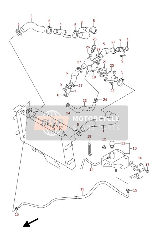 Suzuki DL650(A)(XA) V-STROM 2020 RADIATOR HOSE for a 2020 Suzuki DL650(A)(XA) V-STROM