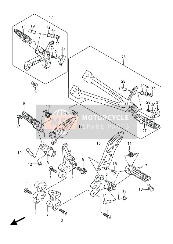 Suzuki GSX-R600 2014 Repose Pieds pour un 2014 Suzuki GSX-R600