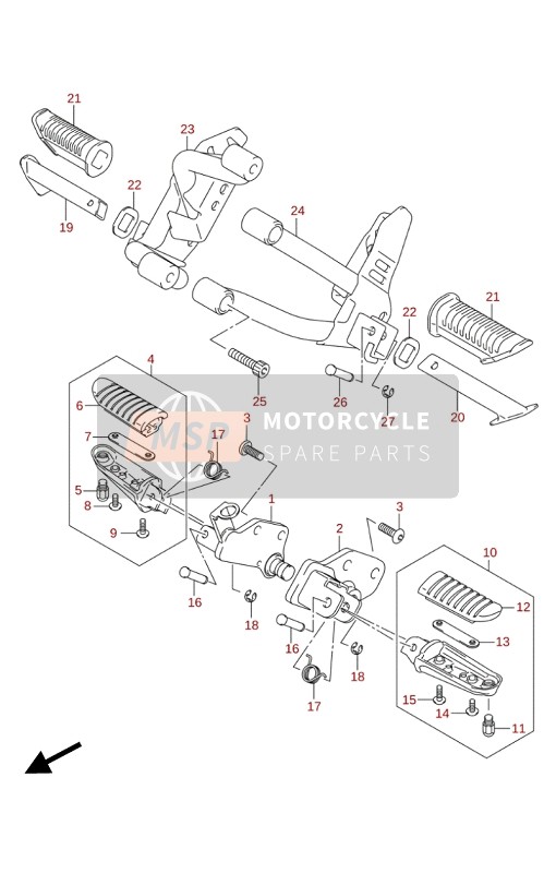 Suzuki DL650(A)(XA) V-STROM 2020 FUSSRASTE für ein 2020 Suzuki DL650(A)(XA) V-STROM