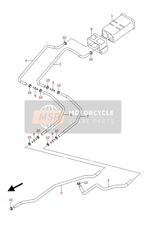 Suzuki DL650(A)(XA) V-STROM 2020 EVAP Sistema para un 2020 Suzuki DL650(A)(XA) V-STROM