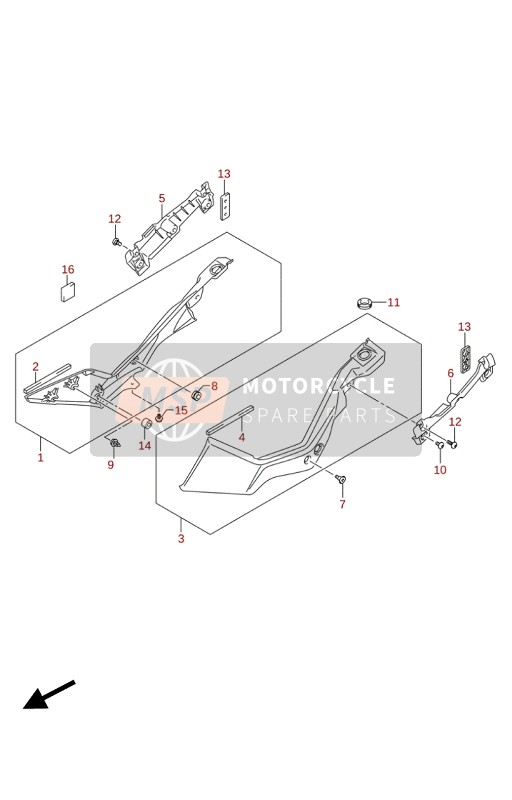 Suzuki DL650(A)(XA) V-STROM 2020 Couverture de cadre pour un 2020 Suzuki DL650(A)(XA) V-STROM