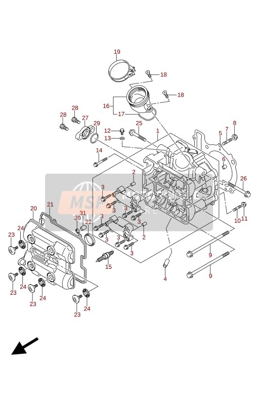 Suzuki DL1050(RC)(RQ) V-STROM 2020 Zylinderkopf (Vorne) (DL1050RC) für ein 2020 Suzuki DL1050(RC)(RQ) V-STROM