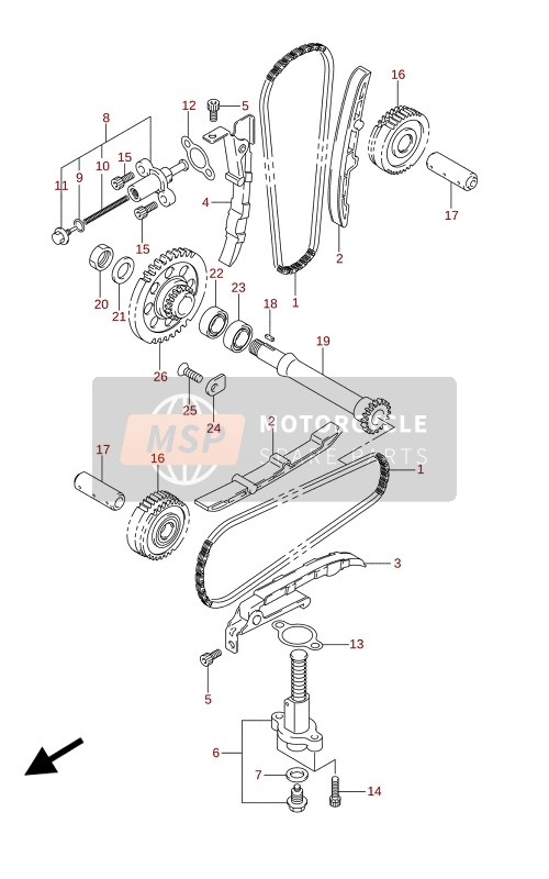 Suzuki DL1050(RC)(RQ) V-STROM 2020 Cadena de leva para un 2020 Suzuki DL1050(RC)(RQ) V-STROM