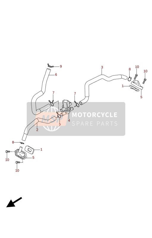 1847106L00, Hose,2ND Air Valve Rr, Suzuki, 0