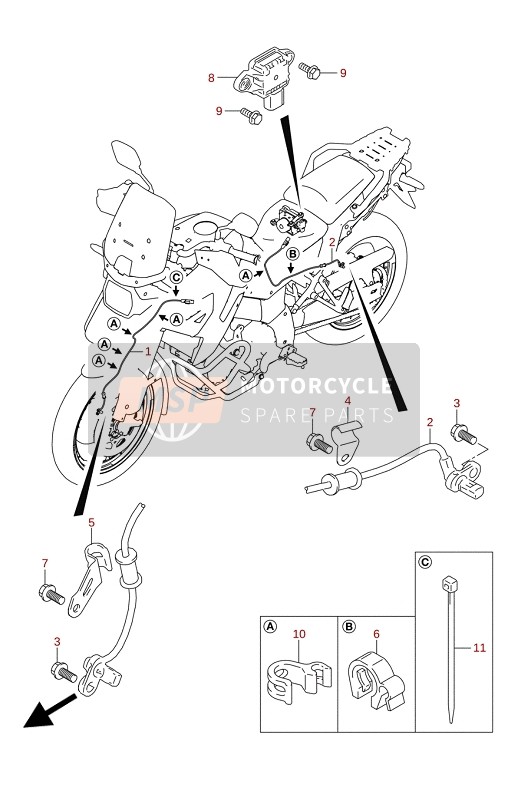 Suzuki DL1050(RC)(RQ) V-STROM 2020 Sistema eléctrico del cuerpo (DL1050RC) para un 2020 Suzuki DL1050(RC)(RQ) V-STROM