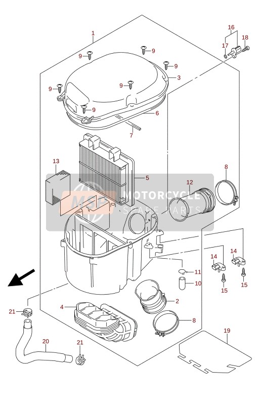 Suzuki DL1050(WC)(WQ) V-STROM 2020 Filtro de aire para un 2020 Suzuki DL1050(WC)(WQ) V-STROM