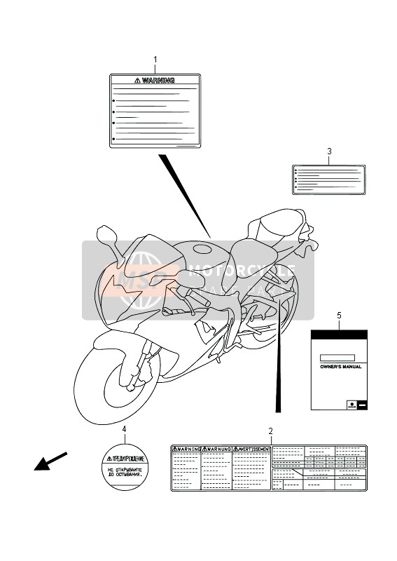 Suzuki GSX-R600 2014 Label (GSX-R600) for a 2014 Suzuki GSX-R600