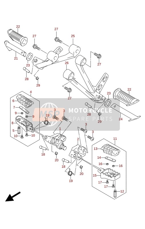 Suzuki DL1050(WC)(WQ) V-STROM 2020 FOOTREST for a 2020 Suzuki DL1050(WC)(WQ) V-STROM