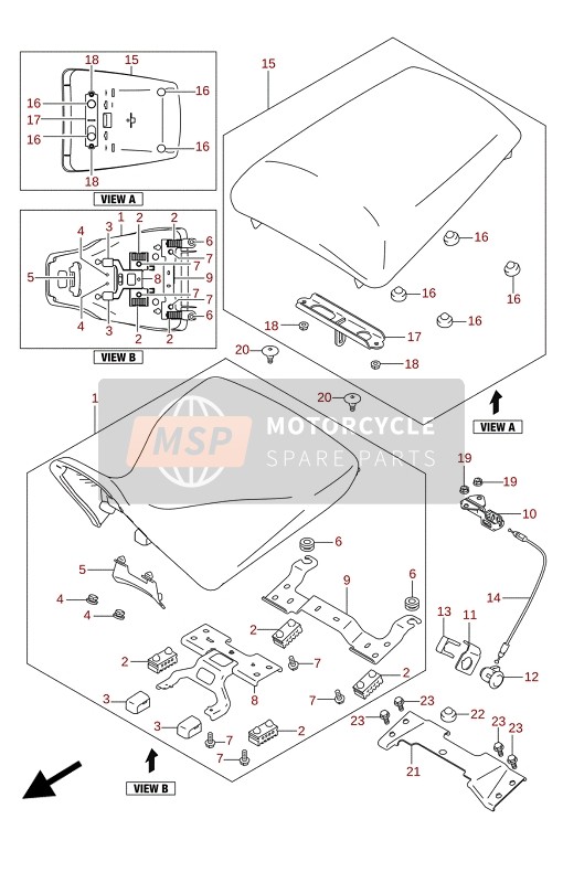 Suzuki DL1050(WC)(WQ) V-STROM 2020 Sella (DL1050UQ,DL1050WQ) per un 2020 Suzuki DL1050(WC)(WQ) V-STROM