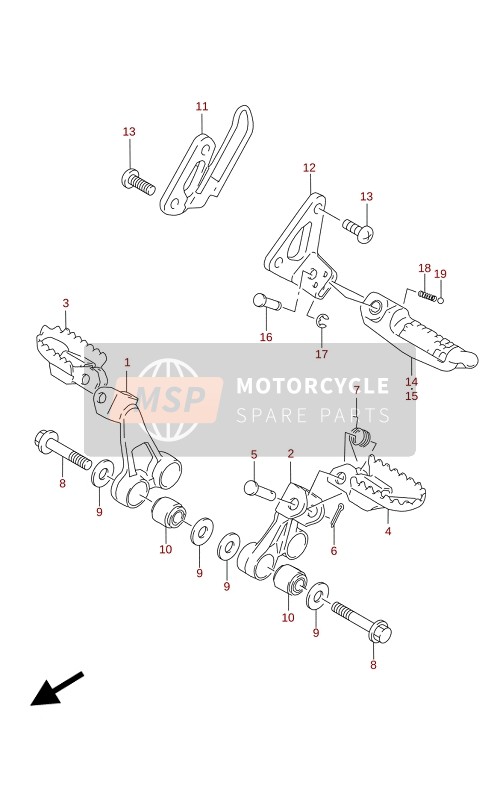 4356003B00019, Fussraste, Suzuki, 1