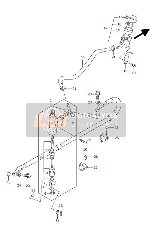 Suzuki DR650SE 2020 HAUPTZYLINDER HINTEN für ein 2020 Suzuki DR650SE