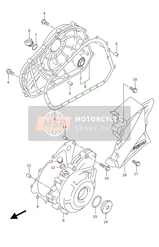 Suzuki GSX250RZA 2020 Carterdeksel voor een 2020 Suzuki GSX250RZA