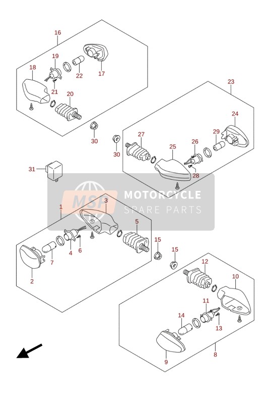 Suzuki GSX250RZA 2020 BLINKER für ein 2020 Suzuki GSX250RZA