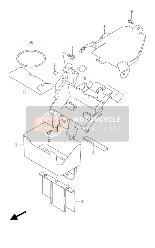 Suzuki GSX250RZA 2020 Battery Holder for a 2020 Suzuki GSX250RZA