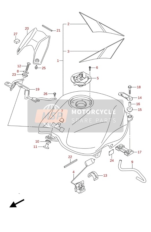 4410020K90QHV, Tank Assy, Fuel (Blue), Suzuki, 0