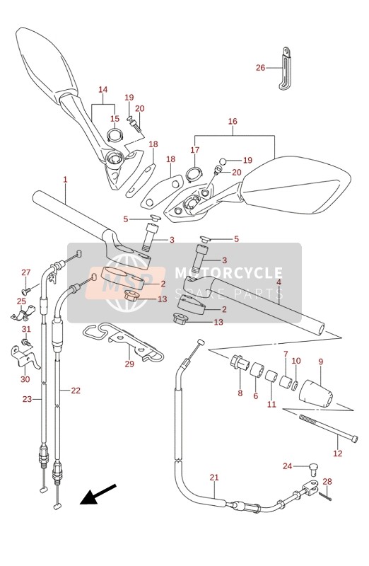 Suzuki GSX250RZA 2020 Guidon pour un 2020 Suzuki GSX250RZA