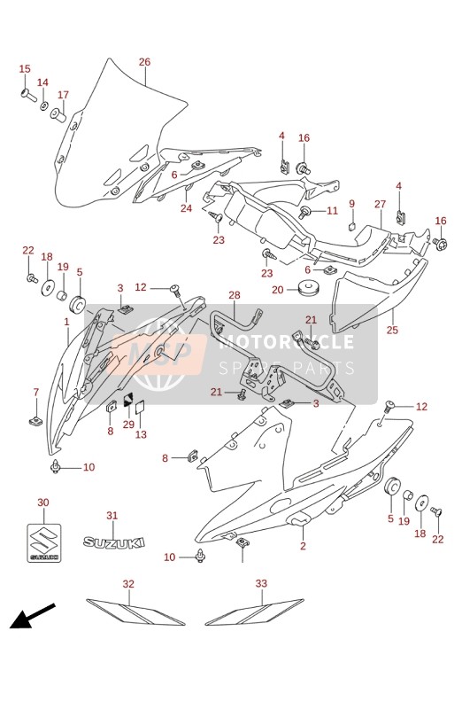 Suzuki GSX250RZA 2020 Cowling body (FOR QHW) for a 2020 Suzuki GSX250RZA
