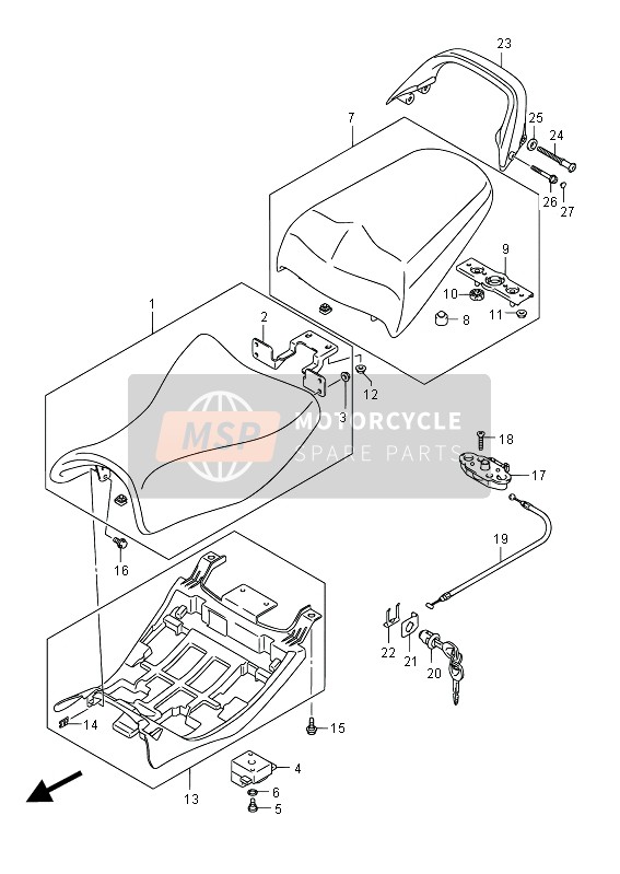 4530046H026BY, Seat Assy,Pilli, Suzuki, 0