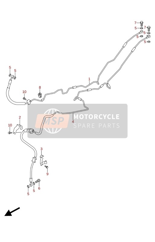 Suzuki GSX250RZA 2020 Flexible de frein avant pour un 2020 Suzuki GSX250RZA