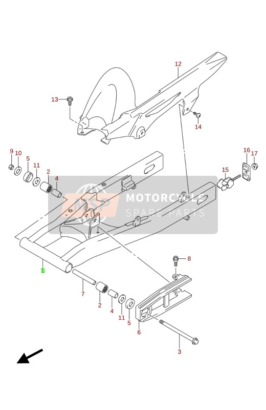 Suzuki GSX250RZA 2020 Bras oscillant arrière pour un 2020 Suzuki GSX250RZA