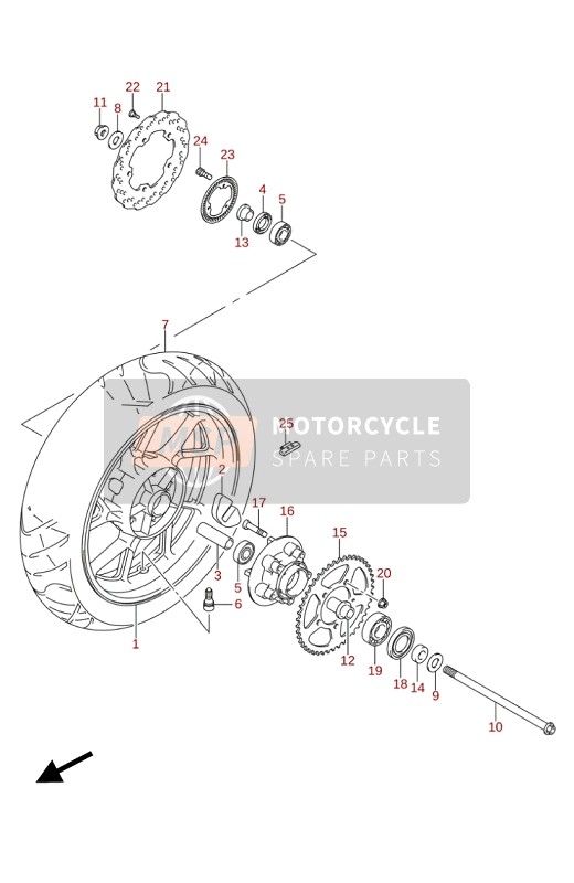 Suzuki GSX250RZA 2020 Roue arrière pour un 2020 Suzuki GSX250RZA