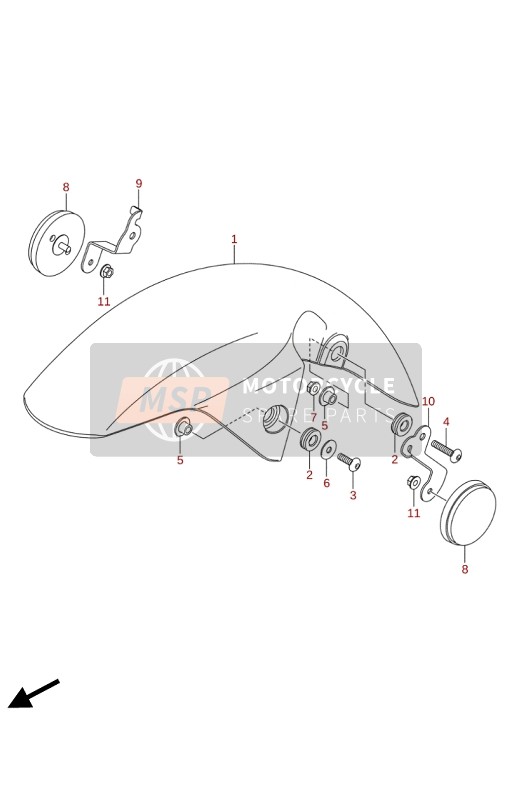 Suzuki GSX-R125XA 2020 VORDERER KOTFLÜGEL für ein 2020 Suzuki GSX-R125XA