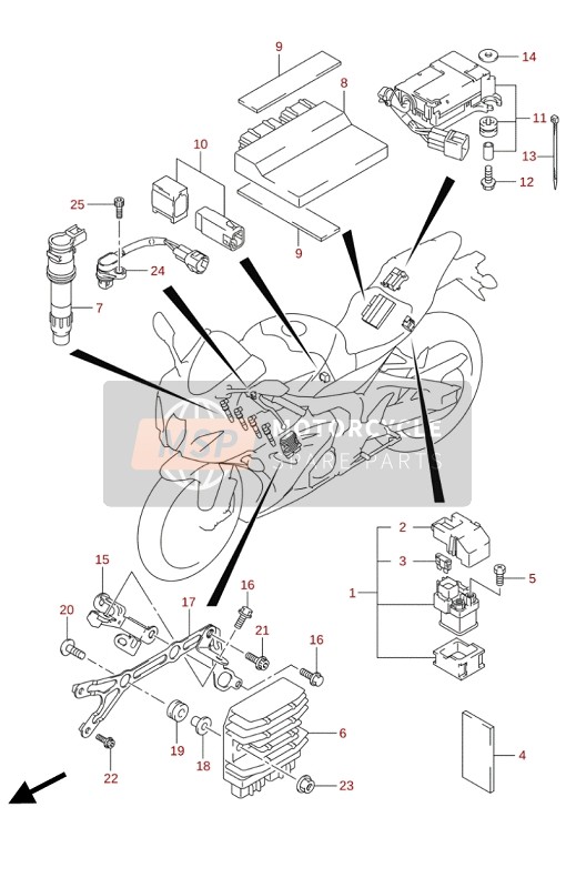 Suzuki GSX-R1000(A)(RA)(RZA) 2020 Elektrisch (GSX-R1000A) 2 voor een 2020 Suzuki GSX-R1000(A)(RA)(RZA)