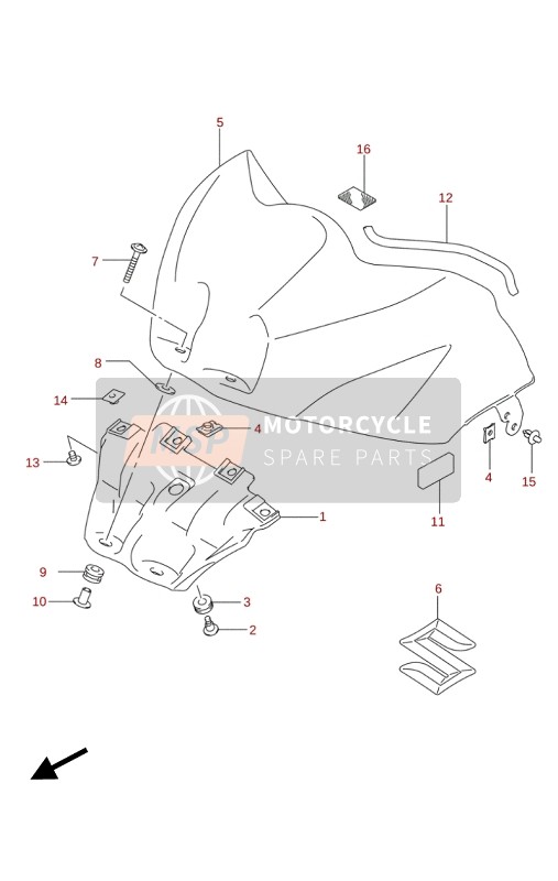 Fuel Tank Front Cover (1) (GSX-R1000A)