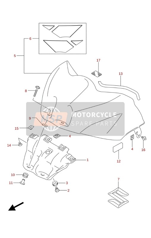 Fuel Tank Front Cover (2 )(GSX-R1000A)