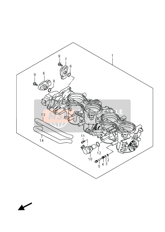 Suzuki GSX-R750 2014 Throttle Body (GSX-R750UF) for a 2014 Suzuki GSX-R750