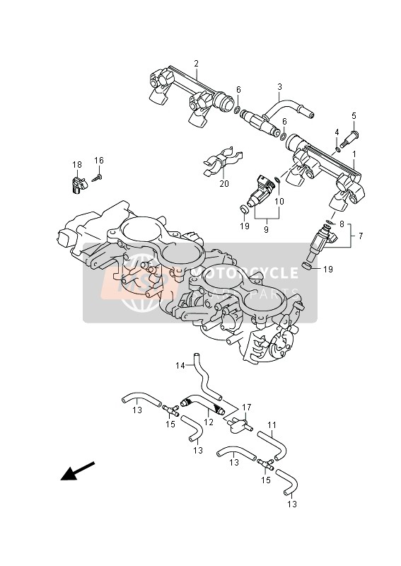 Suzuki GSX-R750 2014 Throttle Body Hose & Joint (GSX-R750) for a 2014 Suzuki GSX-R750