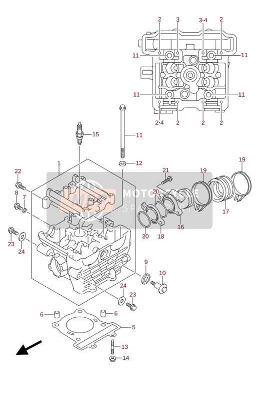 Suzuki GSX-S125(A)(XA) 2020 Cilinderkop voor een 2020 Suzuki GSX-S125(A)(XA)