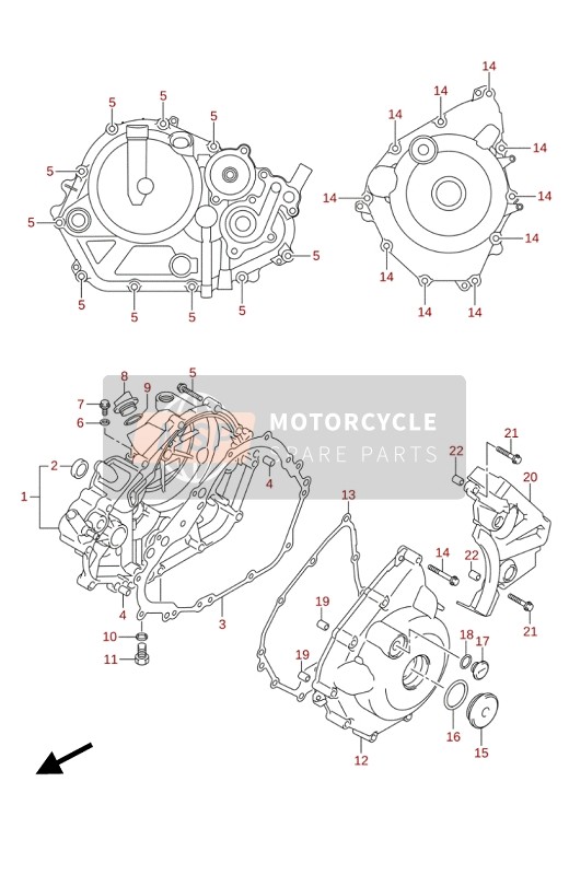 Suzuki GSX-S125(A)(XA) 2020 KURBELGEHÄUSEABDECKUNG für ein 2020 Suzuki GSX-S125(A)(XA)