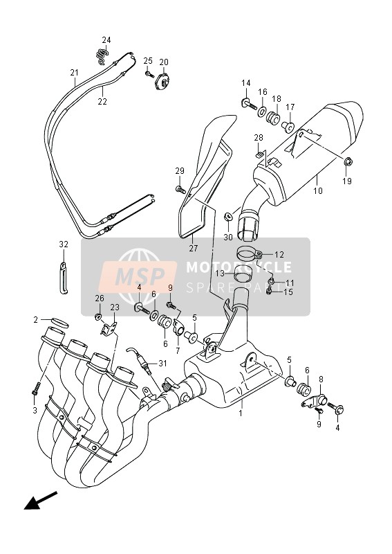 Suzuki GSX-R750 2014 Muffler for a 2014 Suzuki GSX-R750