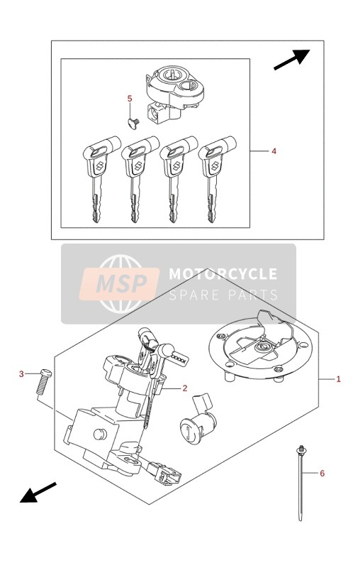 Suzuki GSX-S125(A)(XA) 2020 Vergrendelingsset voor een 2020 Suzuki GSX-S125(A)(XA)