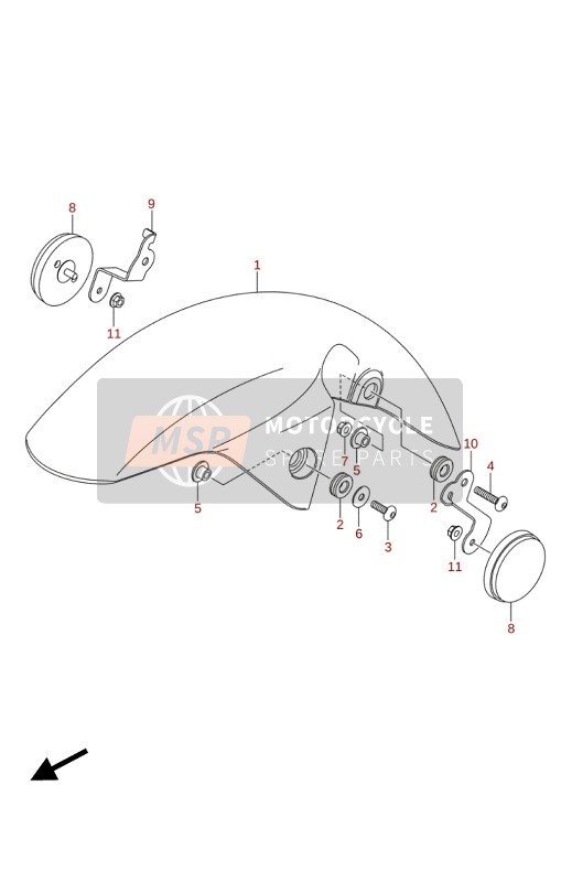 Suzuki GSX-S125(A)(XA) 2020 Vorderer Kotflügel (GSX-S125A) für ein 2020 Suzuki GSX-S125(A)(XA)