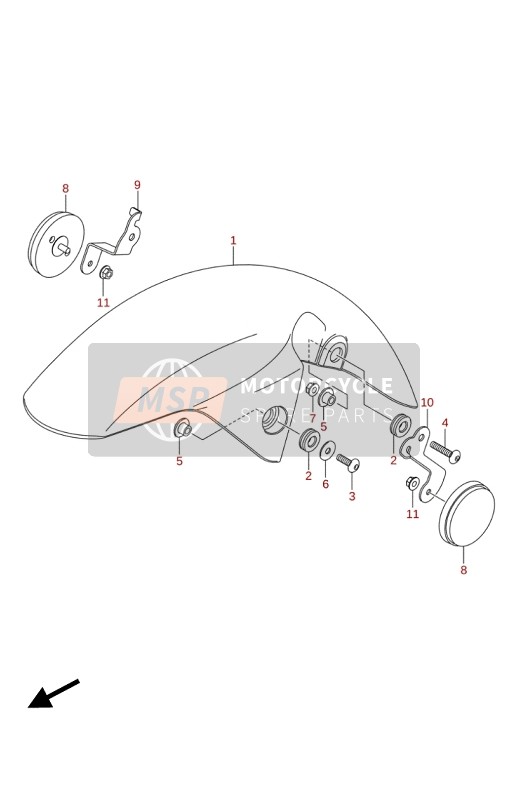 Suzuki GSX-S125(A)(XA) 2020 Garde-boue avant (GSX-S125XA) pour un 2020 Suzuki GSX-S125(A)(XA)