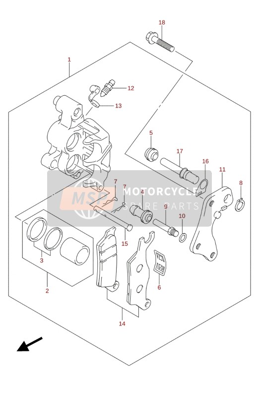 Suzuki GSX-S125(A)(XA) 2020 BREMSSATTEL VORNE für ein 2020 Suzuki GSX-S125(A)(XA)