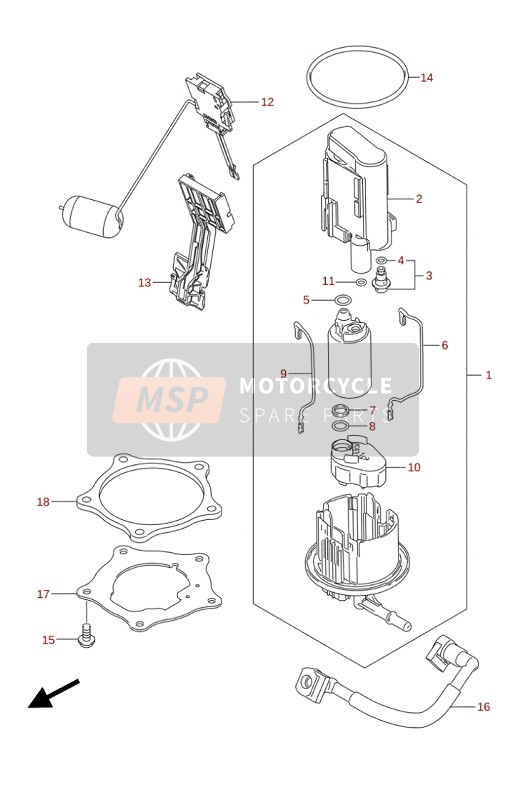 Suzuki GSX-S750(A)(AZ)(WQZ)(QZ) 2020 Pompa di benzina per un 2020 Suzuki GSX-S750(A)(AZ)(WQZ)(QZ)