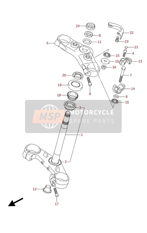 Suzuki GSX-S750(A)(AZ)(WQZ)(QZ) 2020 STEERING STEM for a 2020 Suzuki GSX-S750(A)(AZ)(WQZ)(QZ)