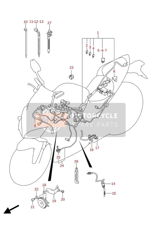 3859004K10, Plate, Horn, Suzuki, 1