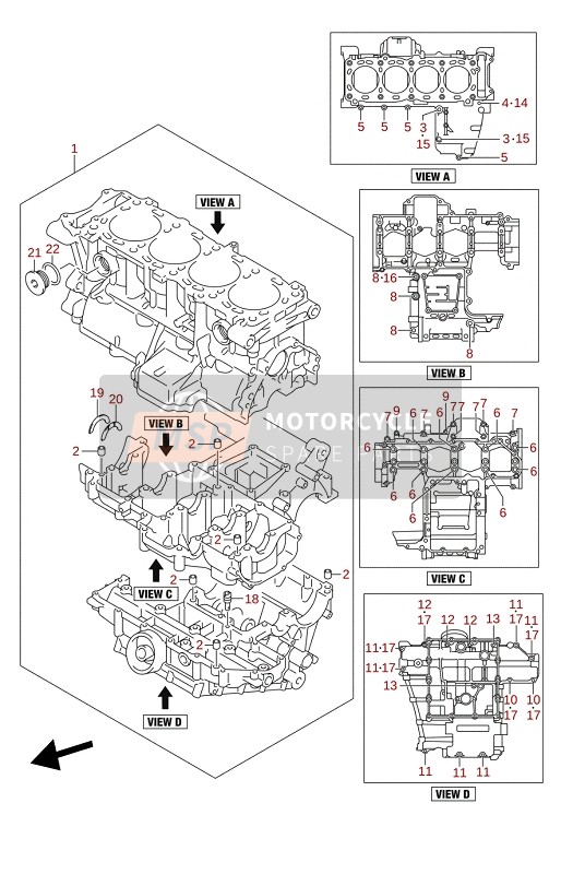 Suzuki GSX-S1000(STQ)(SRQ) KATANA 2020 CRANKCASE for a 2020 Suzuki GSX-S1000(STQ)(SRQ) KATANA