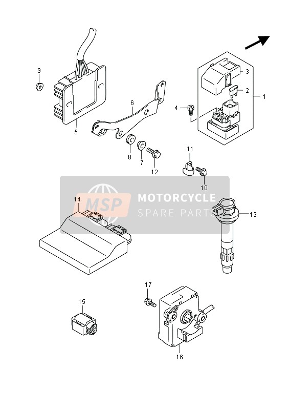 Suzuki GSX-R750 2014 Electrical (GSX-R750) for a 2014 Suzuki GSX-R750