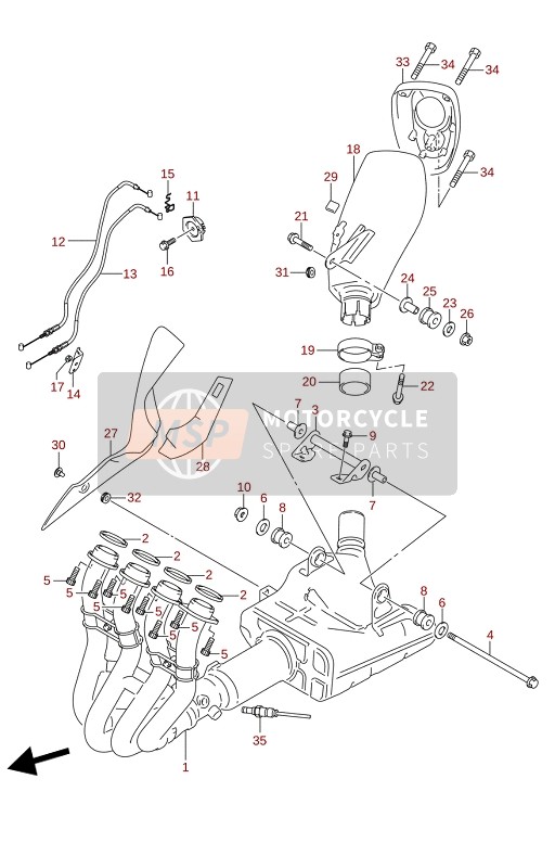 Suzuki GSX-S1000(STQ)(SRQ) KATANA 2020 MUFFLER for a 2020 Suzuki GSX-S1000(STQ)(SRQ) KATANA