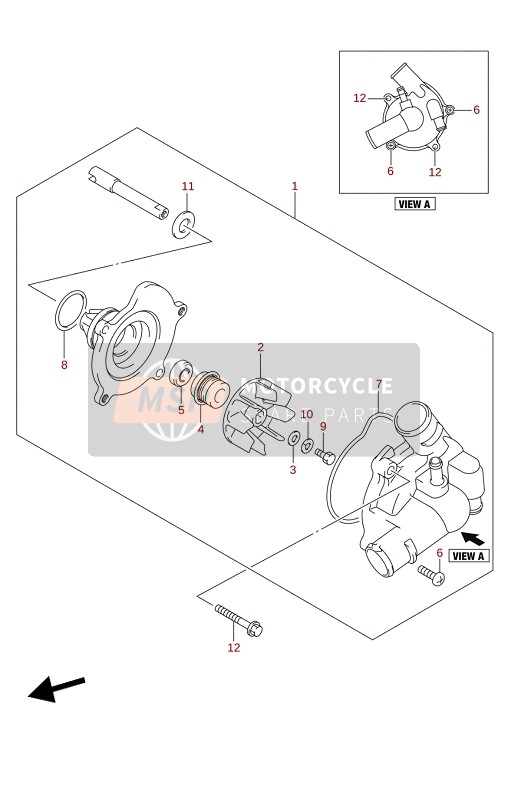 Suzuki GSX-S1000(STQ)(SRQ) KATANA 2020 Bomba de agua para un 2020 Suzuki GSX-S1000(STQ)(SRQ) KATANA