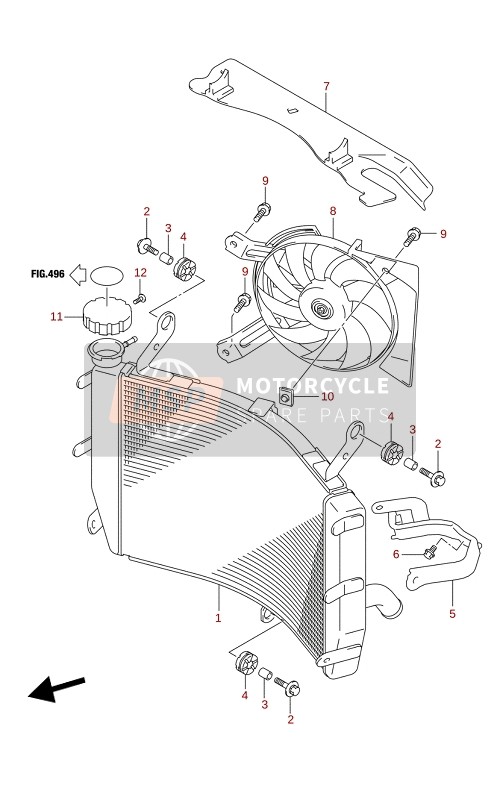 Suzuki GSX-S1000(STQ)(SRQ) KATANA 2020 RADIATOR for a 2020 Suzuki GSX-S1000(STQ)(SRQ) KATANA