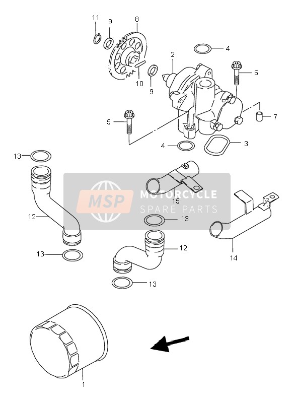 Suzuki GSX750 1998 Oil Pump for a 1998 Suzuki GSX750