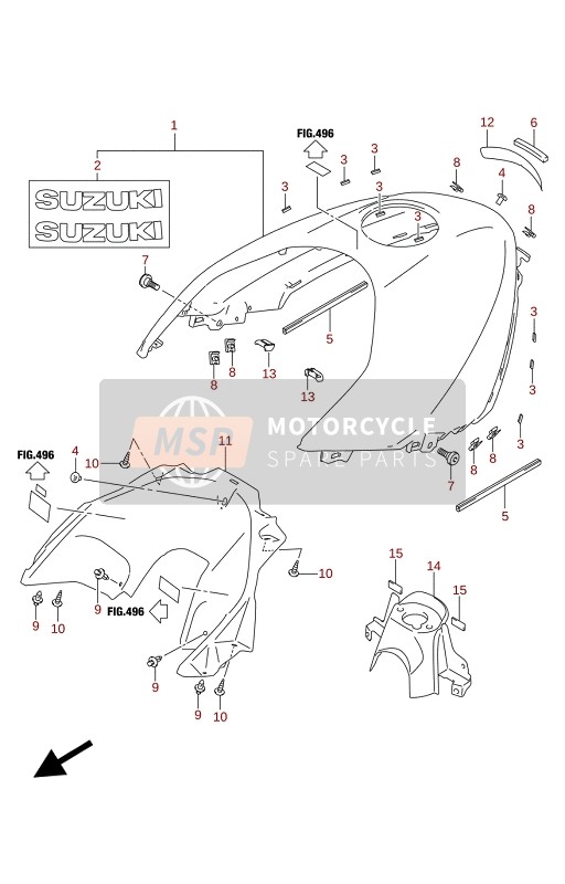 Suzuki GSX-S1000(STQ)(SRQ) KATANA 2020 Coperchio del serbatoio del carburante per un 2020 Suzuki GSX-S1000(STQ)(SRQ) KATANA