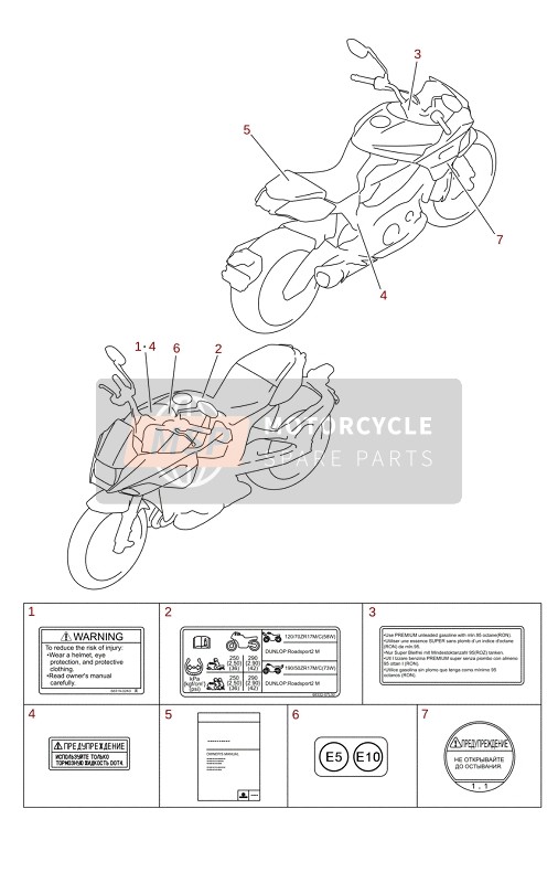 Suzuki GSX-S1000(STQ)(SRQ) KATANA 2020 Etiqueta para un 2020 Suzuki GSX-S1000(STQ)(SRQ) KATANA